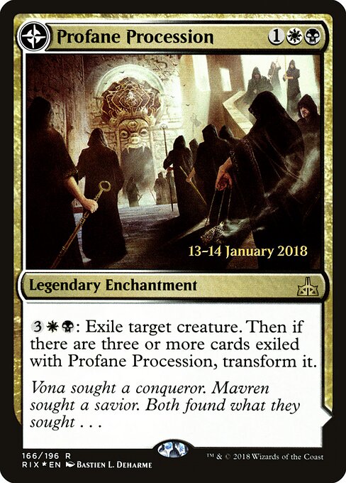 Profane Procession // Tomb of the Dusk Rose (PRIX 166s) [Rivals of Ixalan Promos]