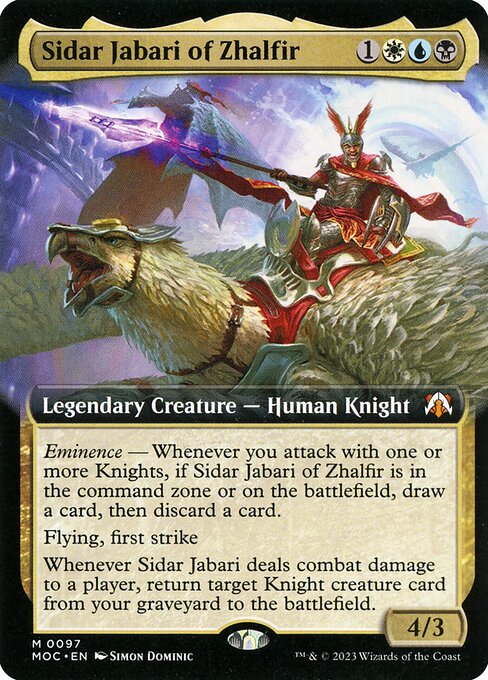 Sidar Jabari of Zhalfir (Extended Art) (MOC 97) [March of the Machine Commander]