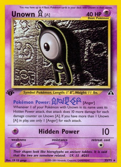 Unown A 33 (N2 33/75) [Neo Discovery]