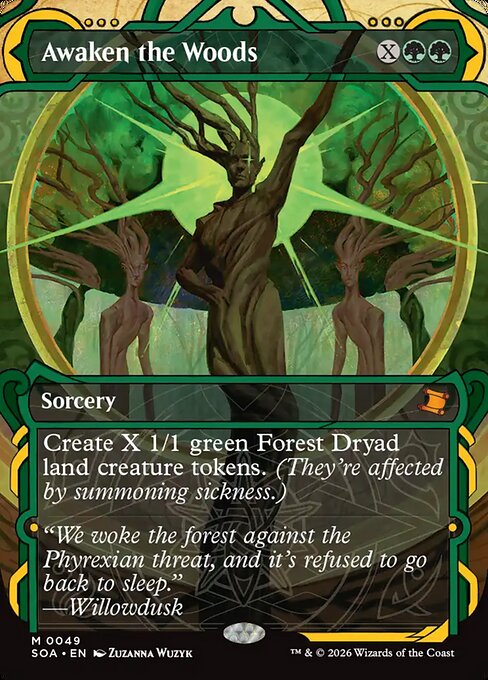 Awaken the Woods (Borderless · Showcase) (SOA 49) [Secrets of Strixhaven Mystical Archive]