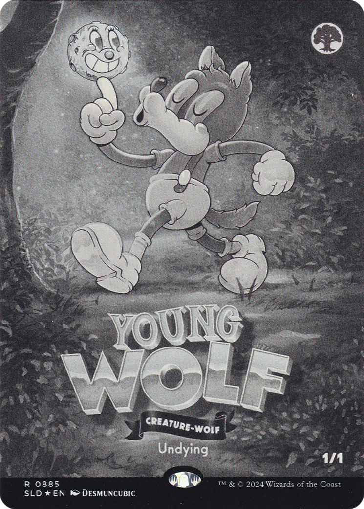 Young Wolf (Black & White Foil) [Secret Lair Drop Series]