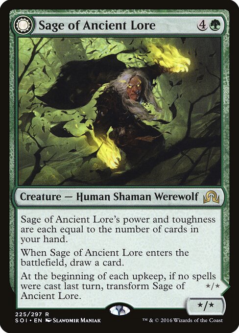 Sage of Ancient Lore // Werewolf of Ancient Hunger (SOI 225) [Shadows over Innistrad]