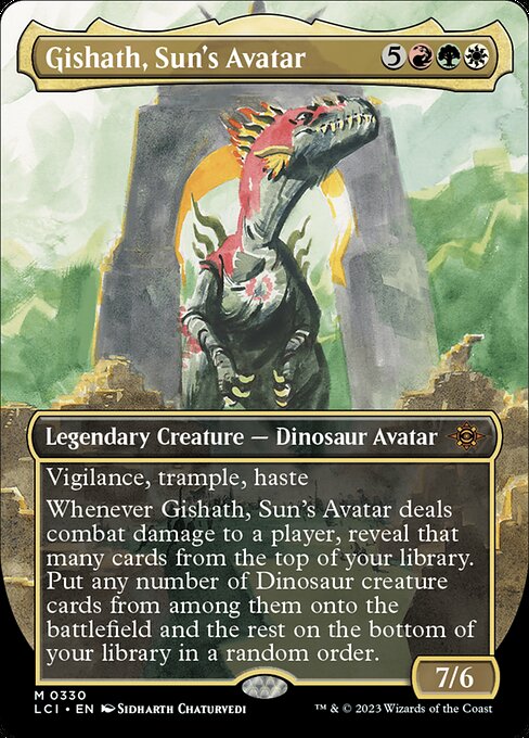 Gishath, Sun's Avatar (Borderless · Full Art) (LCI 330) [The Lost Caverns of Ixalan]