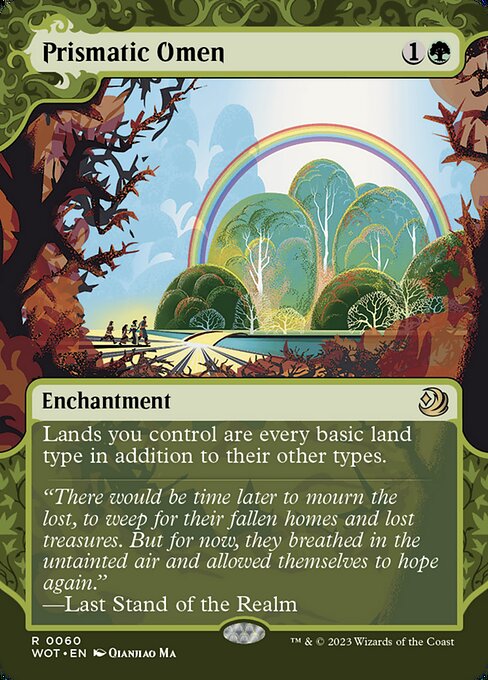 Prismatic Omen (Borderless · Showcase · Full Art) (WOT 60) [Wilds of Eldraine: Enchanting Tales]