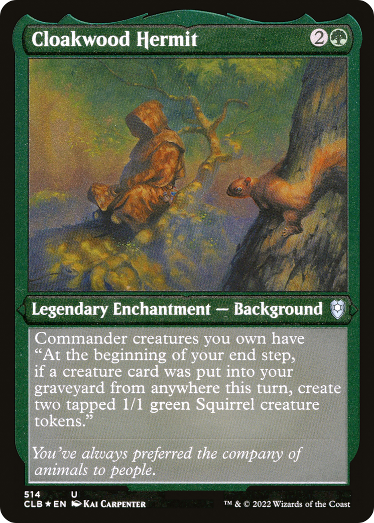 Cloakwood Hermit (CLB-514) - Commander Legends: Battle for Baldur's Gate Foil