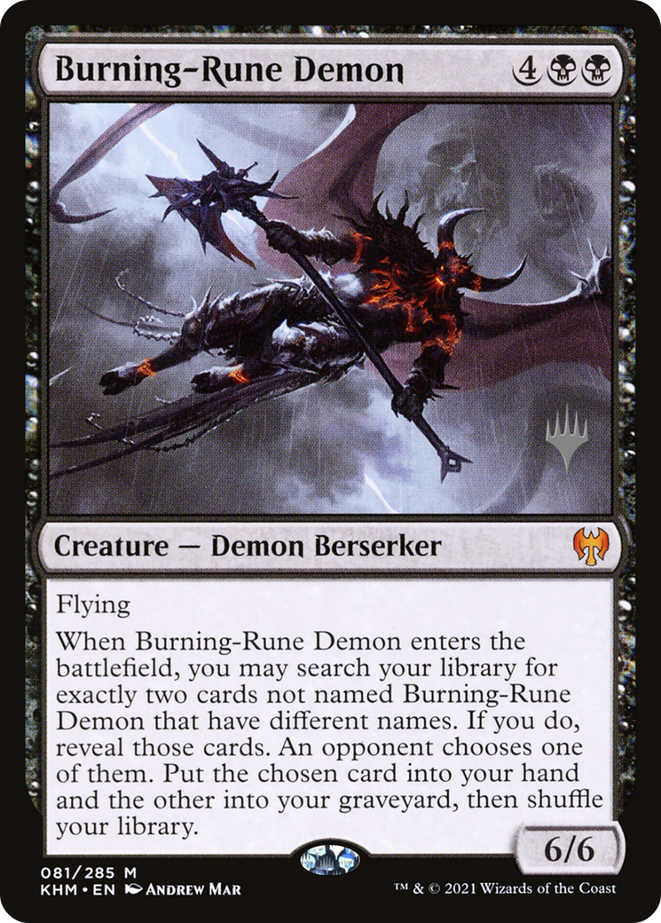 Burning-Rune Demon (Promo Pack) [Kaldheim Promos]