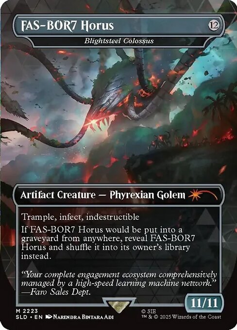 FAS-BOR7 Horus - Blightsteel Colossus (Borderless · Full Art) (SLD 2223) [Secret Lair Drop]