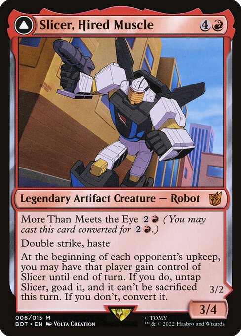 Slicer, Hired Muscle // Slicer, High-Speed Antagonist (BOT 6) [Transformers]