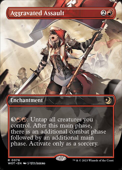 Aggravated Assault (Borderless) (WOT 76) [Wilds of Eldraine: Enchanting Tales]