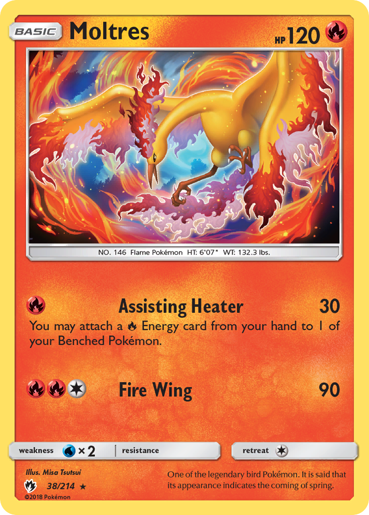 Moltres (38/214) (Reverse Holo) [Sun & Moon: Lost Thunder]