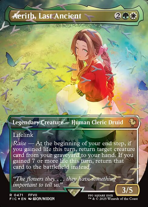 Aerith, Last Ancient (Borderless · Full Art) (FIC 471) [Final Fantasy Commander]