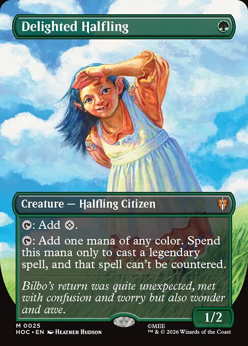 Delighted Halfling (Borderless · Box Topper) (HOC 25) [The Hobbit Eternal]