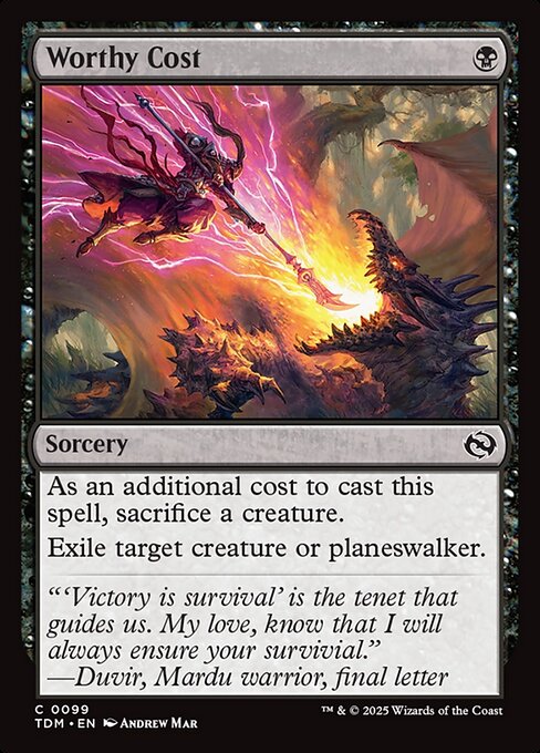 Worthy Cost (TDM 99) [Tarkir: Dragonstorm]