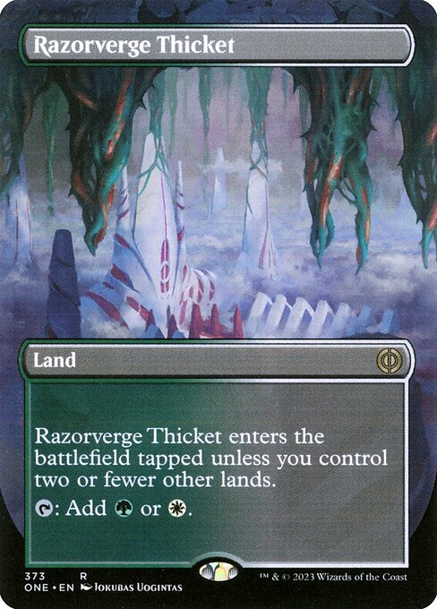 Razorverge Thicket (Borderless) (ONE 373) [Phyrexia: All Will Be One]