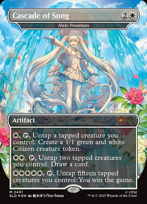 Cascade of Song - Halo Fountain (Borderless) (SLD 2431) [Secret Lair Drop]