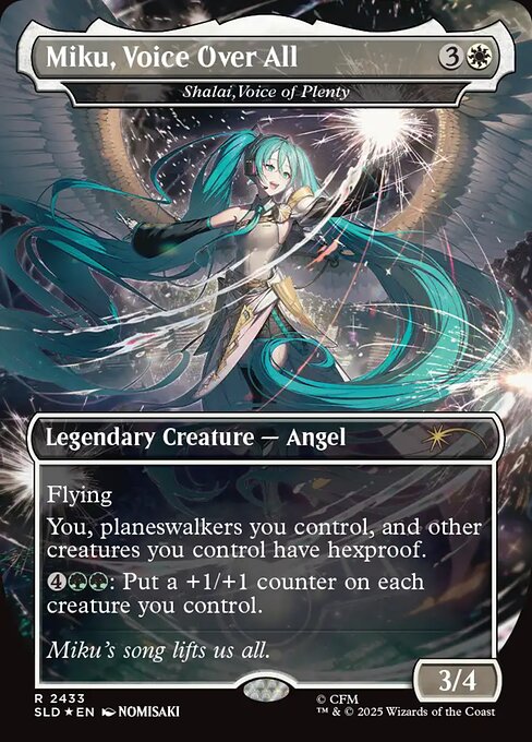 Miku, Voice Over All - Shalai, Voice of Plenty (Borderless) (SLD 2433) [Secret Lair Drop]