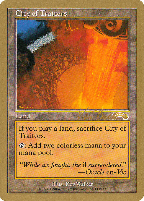 City of Traitors (WC99 kb143a) [World Championship Decks 1999]