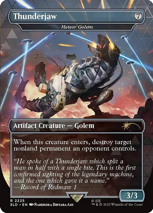 Thunderjaw - Meteor Golem (Borderless · Full Art) (SLD 2225) [Secret Lair Drop]