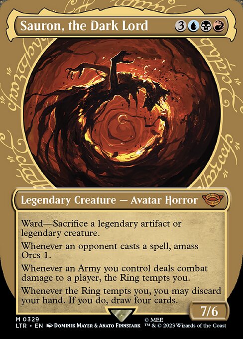 Sauron, the Dark Lord (Borderless · Showcase) (LTR 329) [The Lord of the Rings: Tales of Middle-earth]