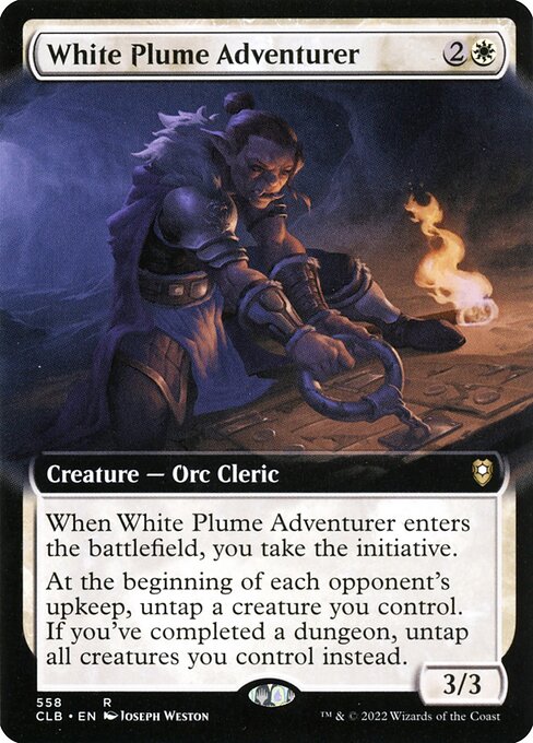 White Plume Adventurer (Extended Art) (CLB 558) [Commander Legends: Battle for Baldur's Gate]