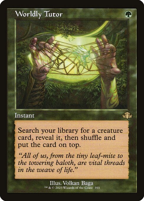 Worldly Tutor (Retro Frame) (DMR 353) [Dominaria Remastered]