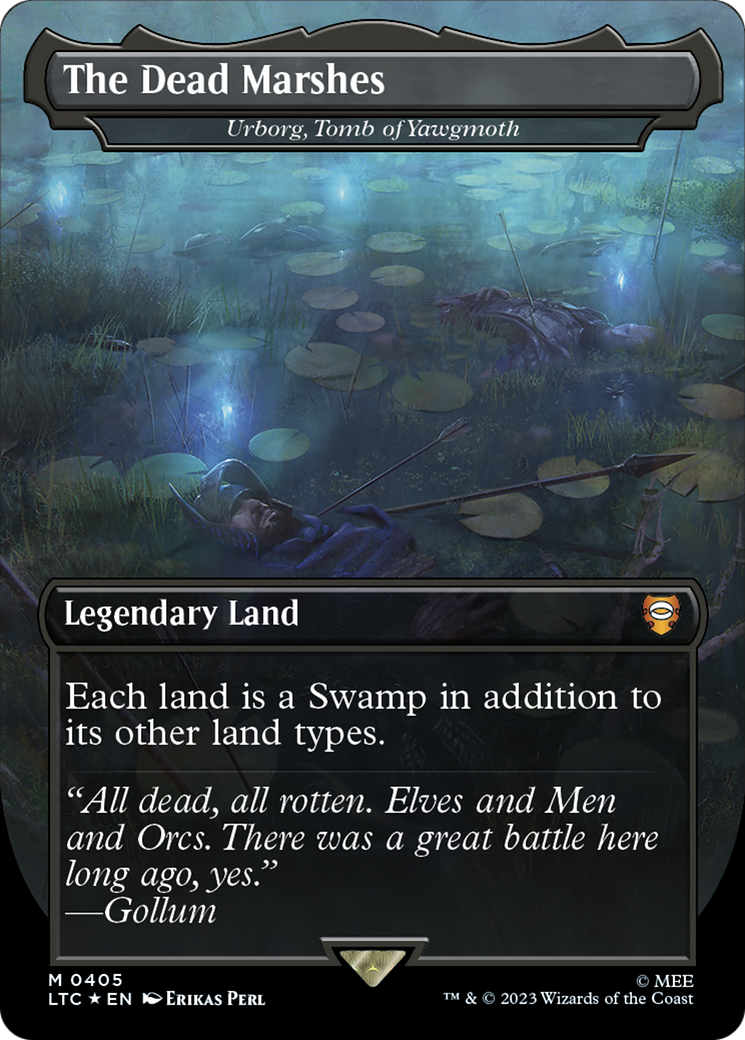 The Dead Marshes - Urborg, Tomb of Yawgmoth (Borderless) (Surge Foil Realms and Relics) [The Lord of the Rings: Tales of Middle-Earth Commander]