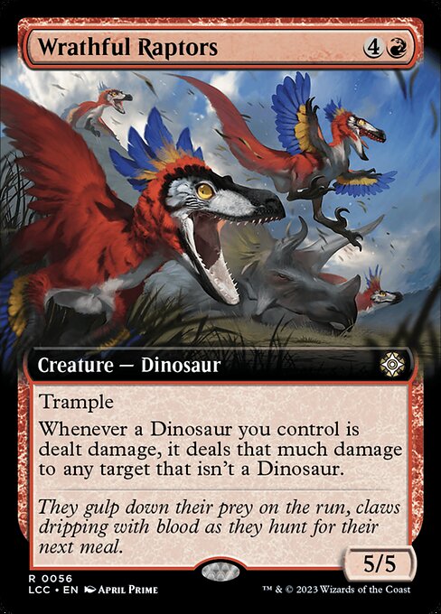 Wrathful Raptors (Extended Art) (LCC 56) [The Lost Caverns of Ixalan Commander]