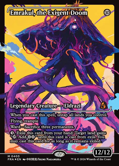 Emrakul, the Exigent Doom (Showcase · Full Art) (FRA 403) [Reality Fracture]