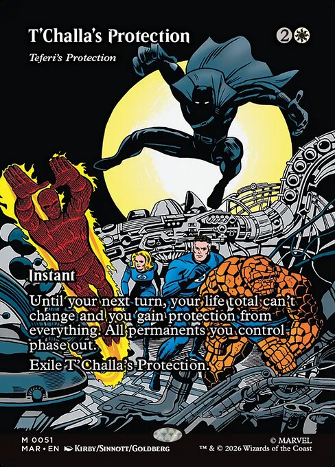T'Challa's Protection - Teferi's Protection (Borderless · Full Art) (MAR 51) [Marvel Universe]