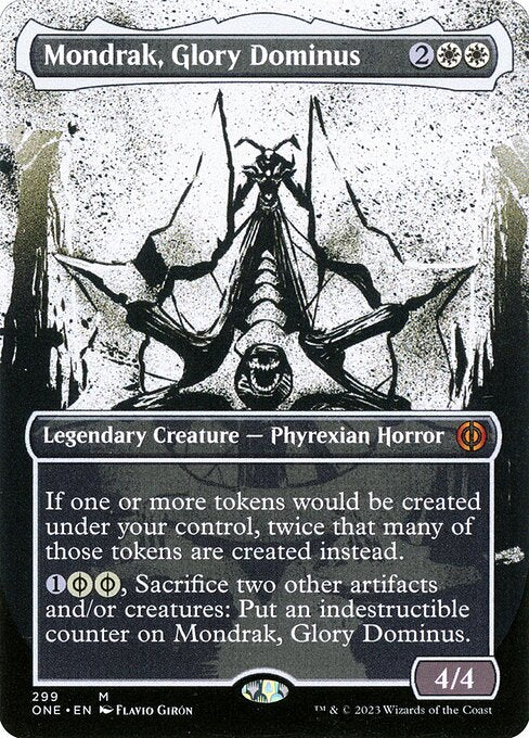 Mondrak, Glory Dominus (Borderless · Showcase) (ONE 299) [Phyrexia: All Will Be One]
