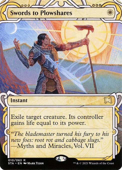 Swords to Plowshares (Borderless · Showcase) (STA 10) [Strixhaven Mystical Archive]
