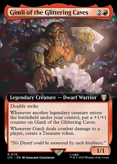 Gimli of the Glittering Caves (Extended Art) (LTC 115) [Tales of Middle-earth Commander]