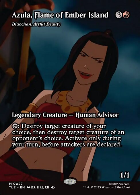 Azula, Flame of Ember Island - Diaochan, Artful Beauty (Borderless · Full Art) (TLE 27) [Avatar: The Last Airbender Eternal]