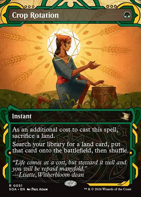 Crop Rotation (Borderless · Showcase) (SOA 51) [Secrets of Strixhaven Mystical Archive]