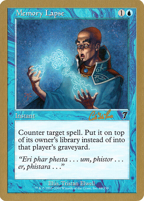 Memory Lapse (WC02 cr88) [World Championship Decks 2002]