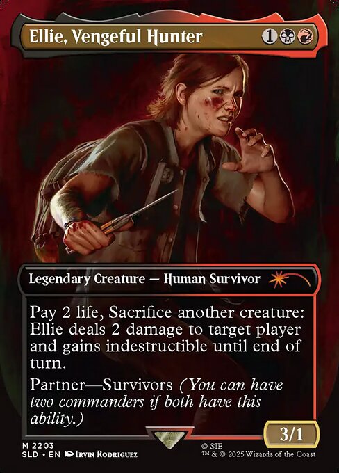 Ellie, Vengeful Hunter (Borderless) (SLD 2203) [Secret Lair Drop]