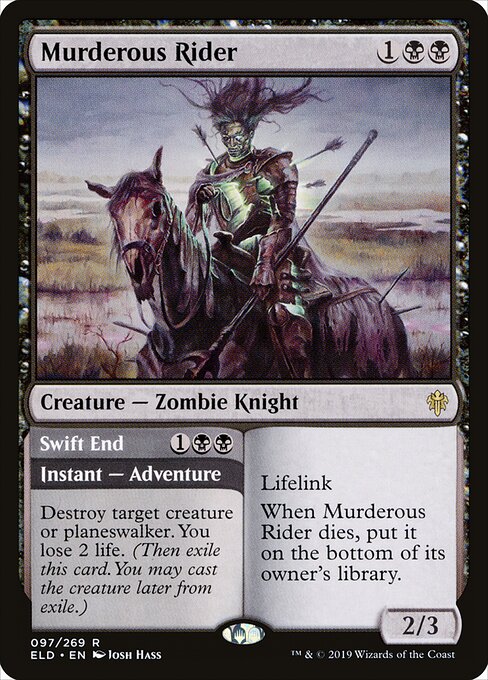 Murderous Rider // Swift End (ELD 97) [Throne of Eldraine]