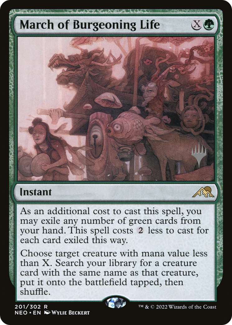 March of Burgeoning Life (Promo Pack) [Kamigawa: Neon Dynasty Promos]