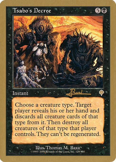 Tsabo's Decree (WC01 ar129) [World Championship Decks 2001]