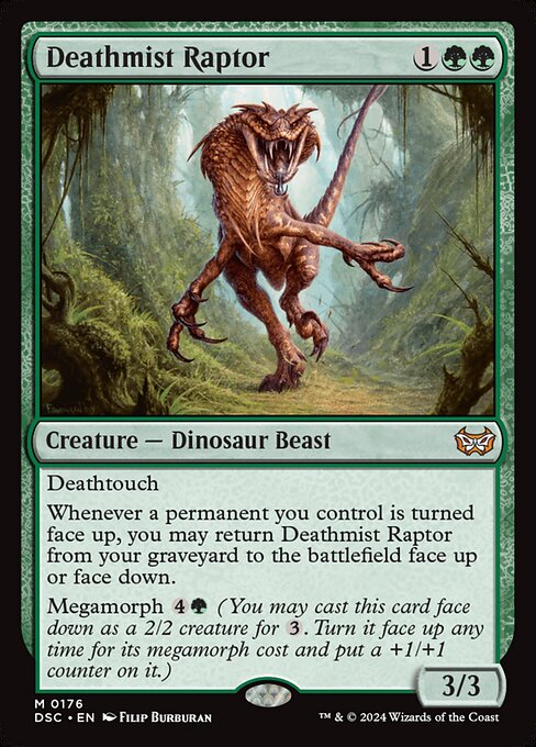 Deathmist Raptor (DSC 176) [Duskmourn: House of Horror Commander]