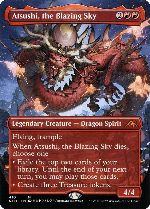 Atsushi, the Blazing Sky (Borderless) (NEO 410) [Kamigawa: Neon Dynasty]