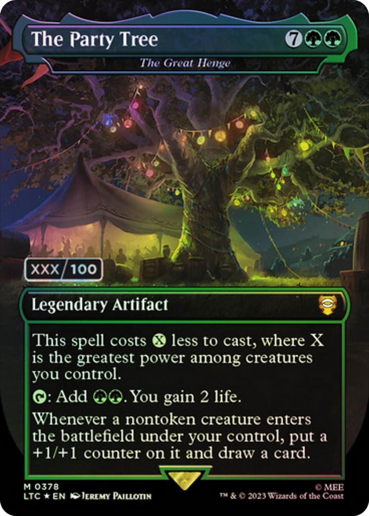 The Party Tree - The Great Henge (Borderless) (Serialized) [The Lord of the Rings: Tales of Middle-Earth Commander]