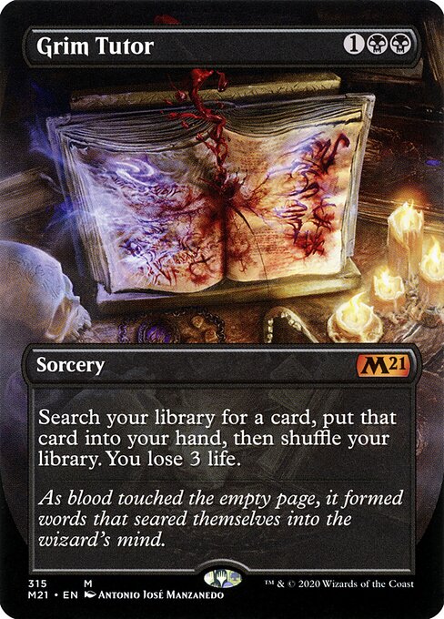 Grim Tutor (Borderless · Full Art) (M21 315) [Core Set 2021]