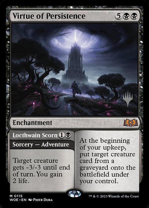 Virtue of Persistence // Locthwain Scorn (PWOE 115p) [Wilds of Eldraine Promos]