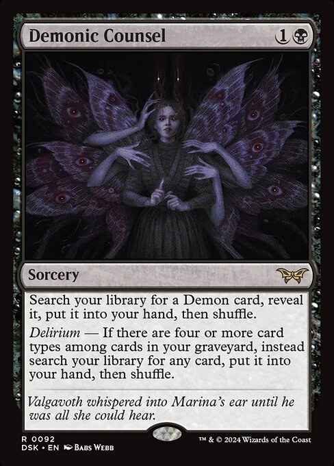 Demonic Counsel (DSK 92) [Duskmourn: House of Horror]